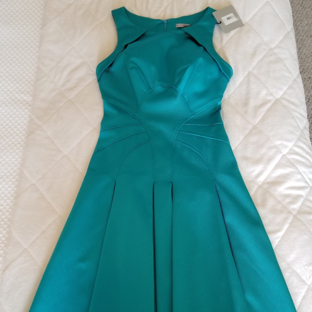 Zac Posen fit and flare jacquard sleeveless dress